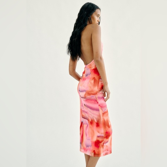 NEW Zara tulle midi halter dress size XS - Picture 2 of 3